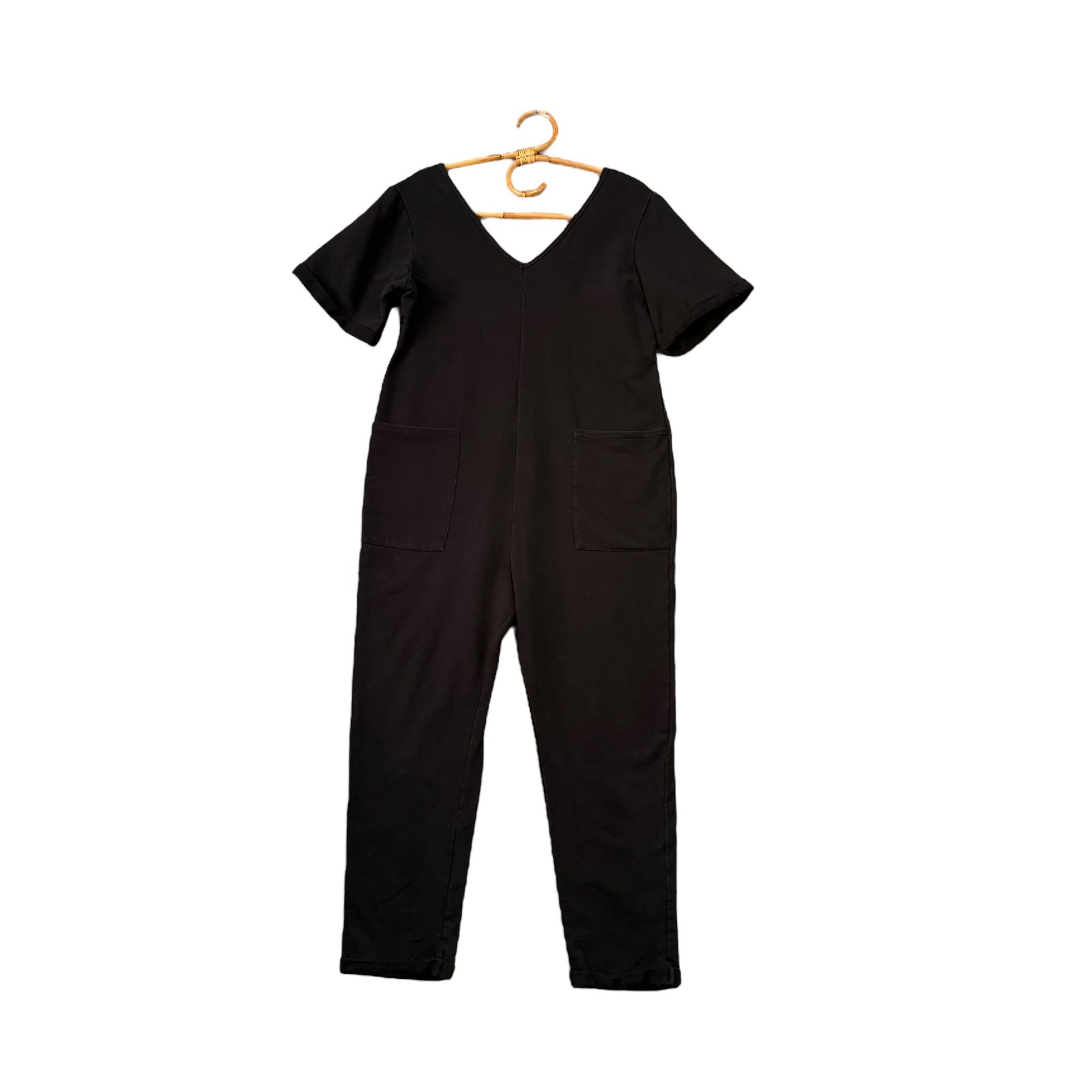 Smash + Tess | Black Short Sleeve V-Neck Romper Jumpsuit Size M